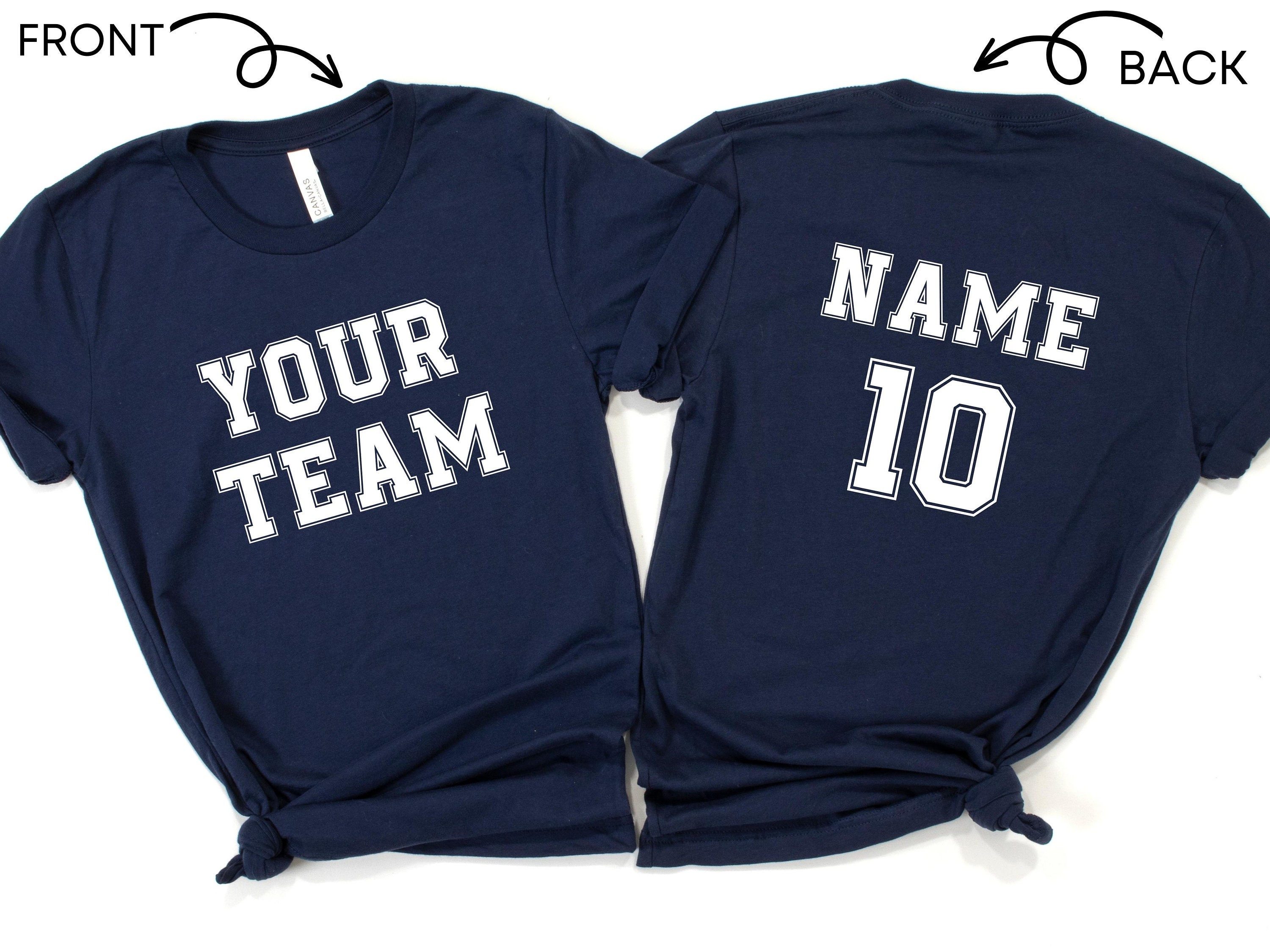 Custom Sports Tshirt Front Back Name and Number,your Team Your Name