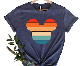 Retro Sunset Mickey Shirt, Colorful Mickey T-Shirt, Magic Kingdom Shirt, Matching Family Travel Shirt, Disneyland, Disneyworld, Minnie Mouse