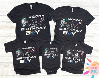 Astronaut Birthday Shirt, Family Astronaut Shirts, Family Rocket Shirt, Matching Birthday Boy, Rocket Birthday Shirts, Birthday Space Shirt