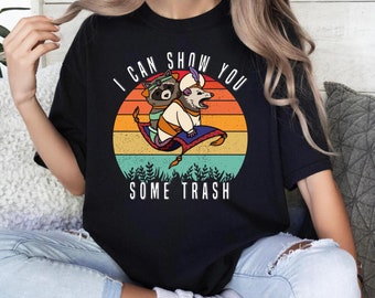 Vintage Aladdin Possum Raccoon Shirt, Funny Raccoon Lover Gift, I Can Show You Some Trash Panda Shirt, Trending Shirt