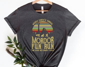 Mordor Fun Run Shirt, Middle Earth's Annual Mordor Fun Run One Does Not Simply Walk Shirt, Lord of the Rings Tshirt, Movie Tee, Lord Tee