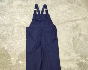 Salopette bleu Métis lin-coton Robur Deadstock 1950’s Taille 44-80 - Vêtement de travail français vintage