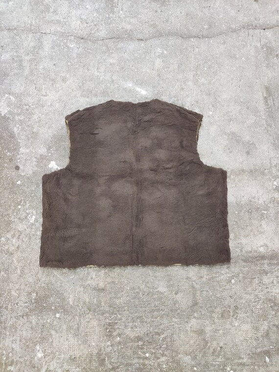 Gilet Enfant Cuir Véritable – Vintage – Franges – Baja California – Fait Main – Marron