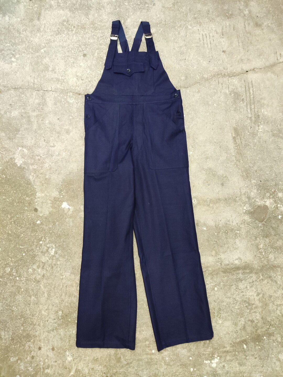 Robe Salopette Bleu Nuit En Lin Et Coton – Marque Girbaud Taille 40 – Style Évasé – Occasion Très Bon État