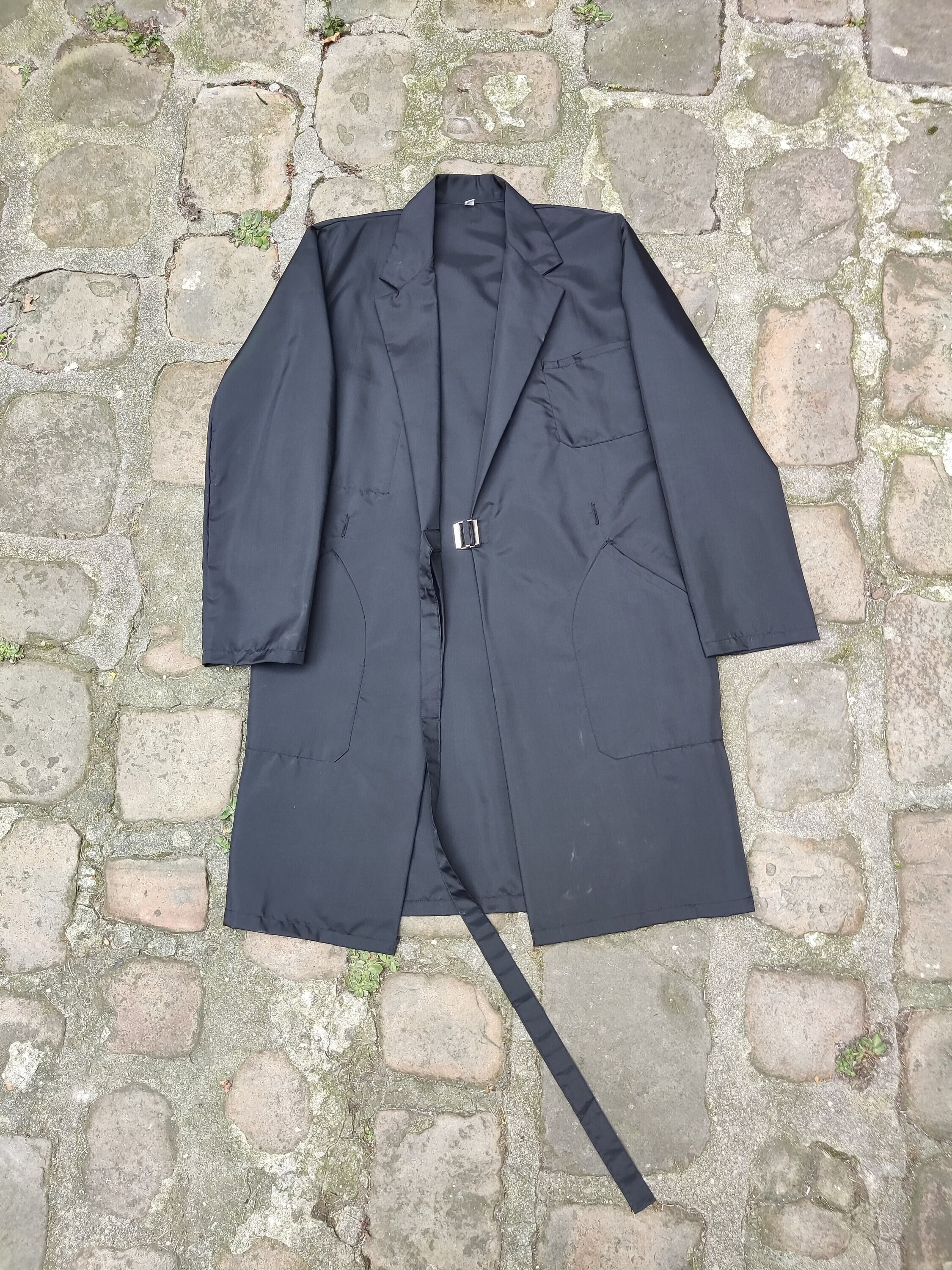 ジャケット・アウター 1960's France black maquignon coat 40s France Vintage Black Linen Maquignon Coat