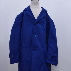 Blouse Nylon 1950’s Au Molinel bleu Taille 9 ans - Vêtement de travail français vintage