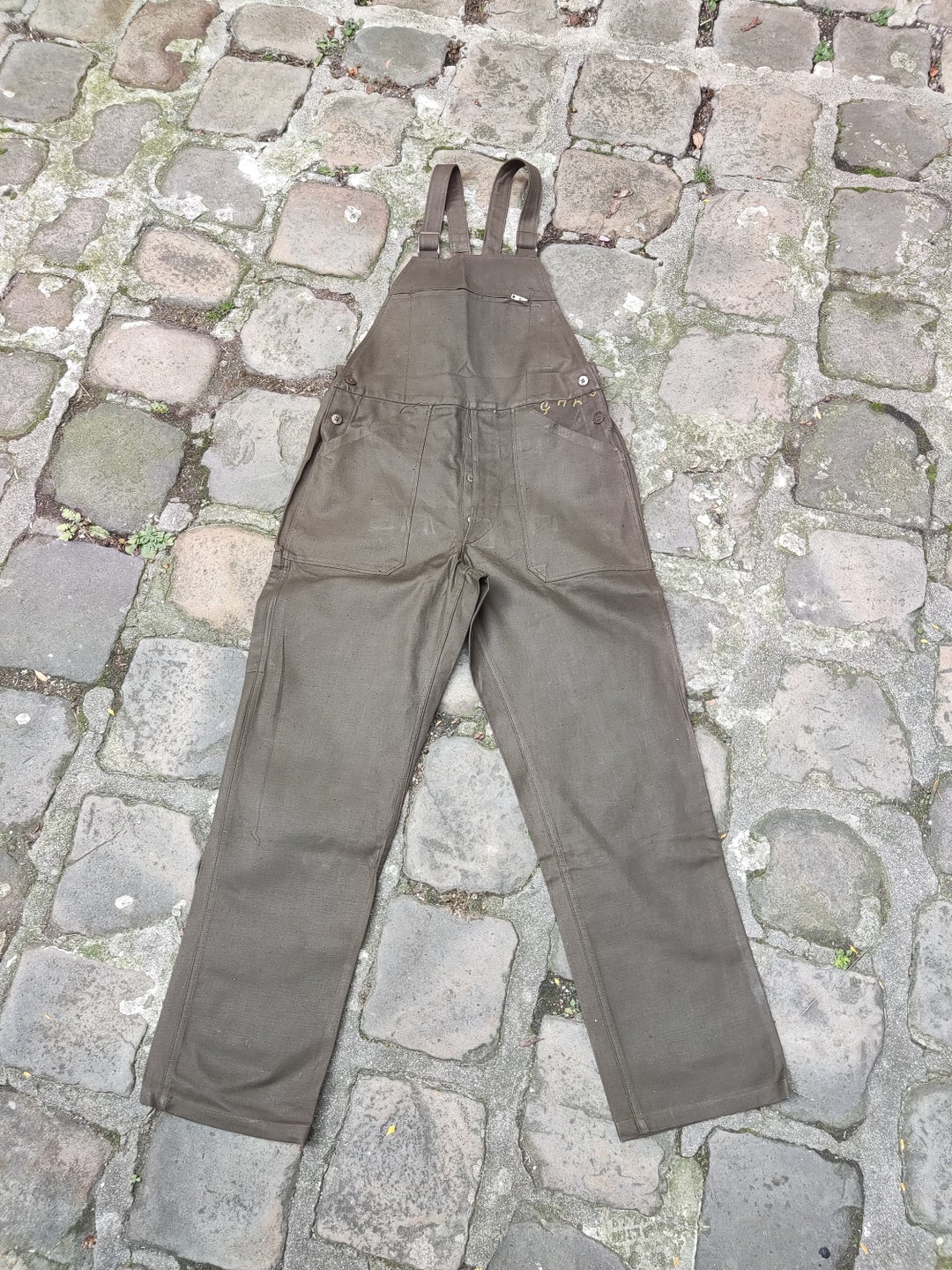 Salopette Overalls Kaki Au Molinel 1950's Taille 44 Vêtements De
