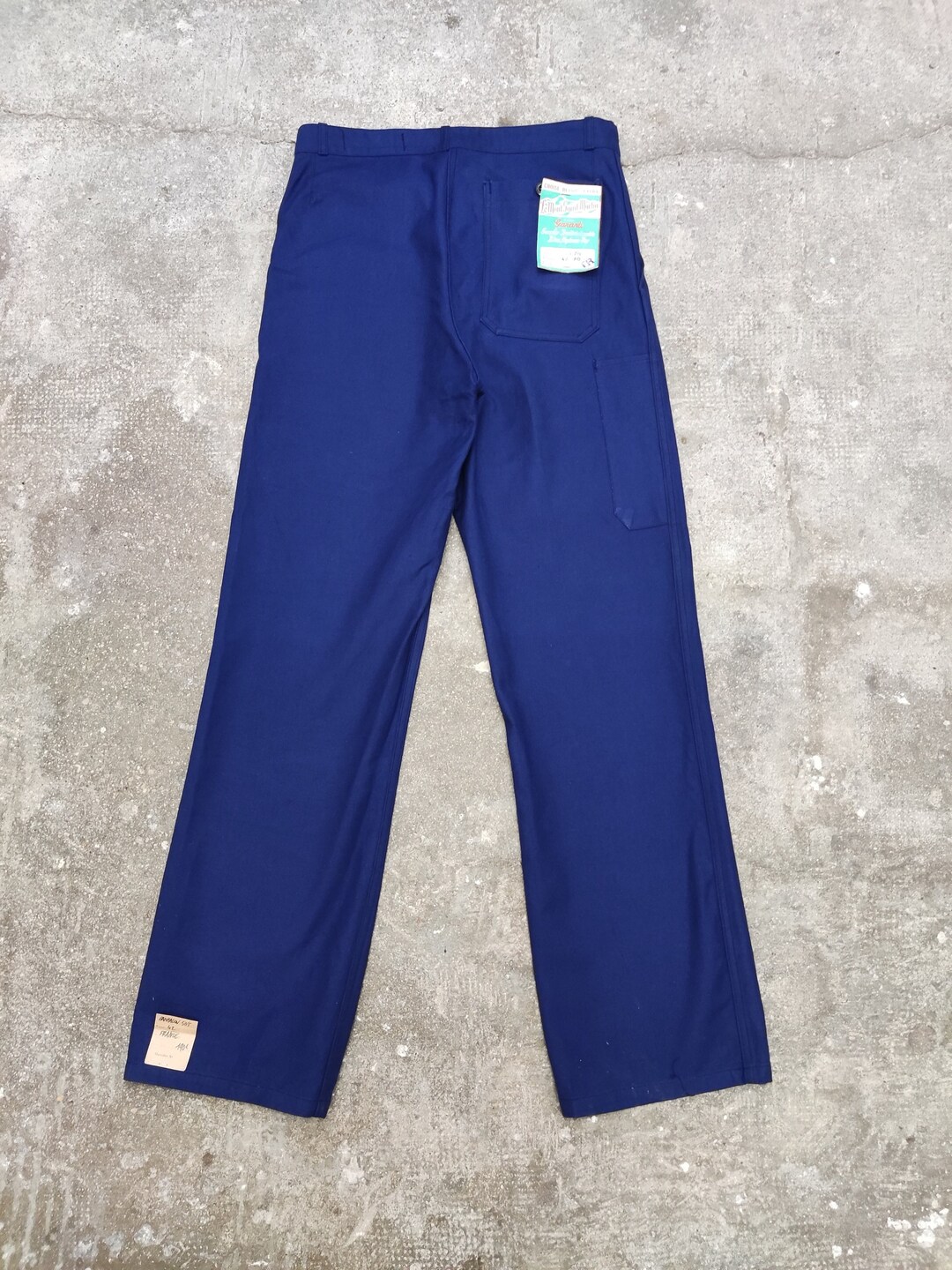 Pantalon De Travail Bleu 1950s Le Mont Saint Martin Deadstock Taille 42-80 V??tement De Travail 