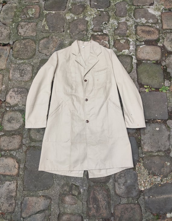Blouse Martingale Cr me Taille 1 1950 s Au Molinel Deadstock