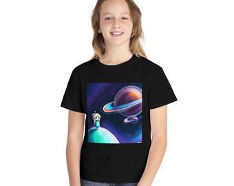 Youth Midweight Tee with space design