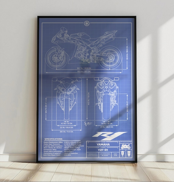 Yamaha YZF-R1 (2012) Informational Blueprint - Motorcycle
