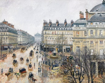 French Theater Square, Paris (1898) painting by Camille Pissarro