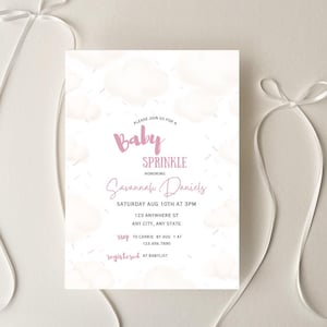 Baby Sprinkle Invitation Girl | Editable Printable Template | Cloud Baby Shower Invite | Digital Sprinkle Card | Pink Baby Sprinkle