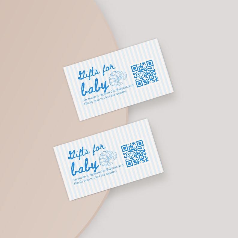 Bun in the Oven Baby Shower QR Code Insert: Hand Drawn Bakery Theme ...