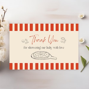 Speciale bezorging babyshower bedankkaart, pizza baby strooi uitnodiging sjabloon, genderneutrale babyshower uitnodiging, digitale DOWNLOAD