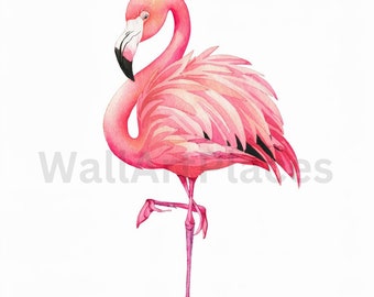 Flamants roses à l'aquarelle | Flamant rose PNG | Joli svg d'été | Joli portrait de flamant rose | Téléchargement numérique | costume de flamant rose | flamants roses