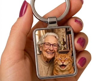 BOGO Acquista 2 e ricevi 1 in omaggio - Portachiavi personalizzato con foto - Mini porta foto retrò, accessorio in stile vintage con foto personalizzata come regalo ricordo