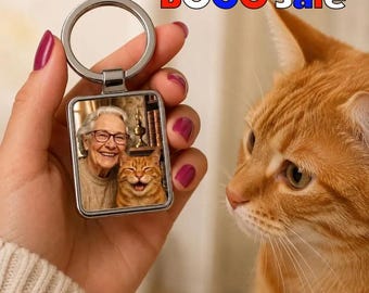 BOGO Acquista 2 e ricevi 1 gratis Inviaci la tua foto - Portachiavi con piccolo visualizzatore di foto, mini porta foto retrò, stile vintage, personalizzato