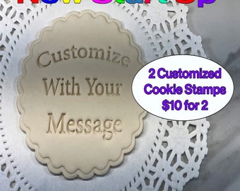 2 Custom Cookie Cutter Stamps. Make Your Mark on Every Baked Treat with I love You stamp and adjustable Cutter for Endless Creativity!