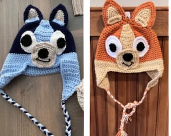 Blue Dog Hat, Orange Dog Hat, Orange Hat, Blue Hat, Heeler Dogs, Heeler Hat, Bingo, Child Hat, Cartoon Hat - Gifts for Kids - Gifts under 20