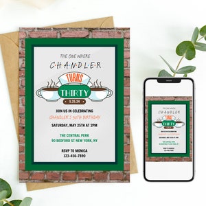 Friends Theme Invitation- The Central Perk Birthday Party Invite, Editable Friends Invitation, Instant Download, Printable or Digital 0029