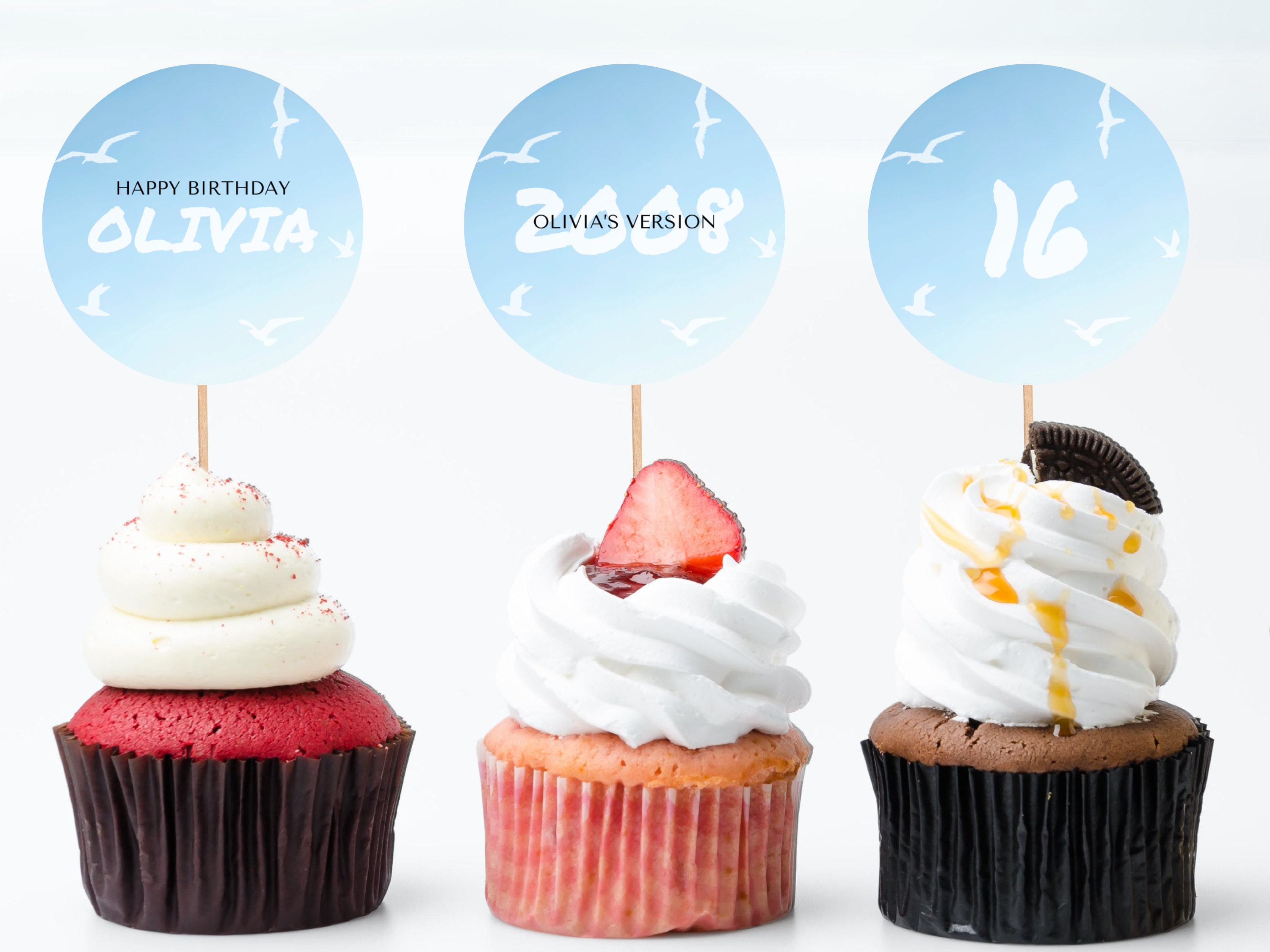 1989 Themed Party Bundle Printables Birthday Set Girl Version Blue Bday ...