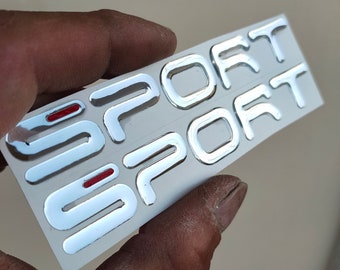 Pair of 3D resin stickers with Fiat 500 Sport logo