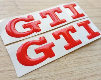 Pair of 3D resin stickers GTI logo Style1
