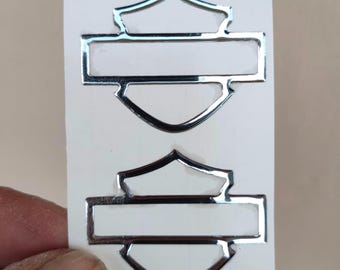 Pair of 3D resin stickers Harley Davidson logo.