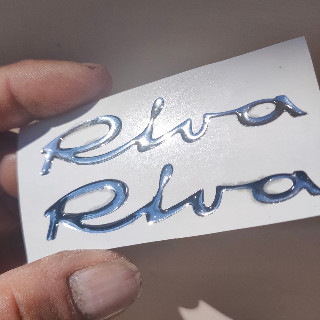 Pair Of 3D Resin Vinyl Stickers - Fiat 500 Riva Logo - Self-Adhesive