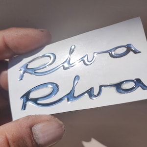 Coppia adesivi resinati 3D logo fiat 500 Riva