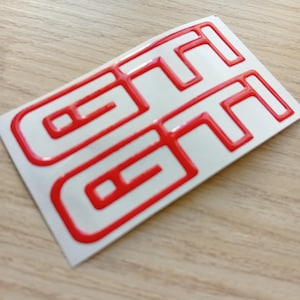 Coppia adesivi resinati 3D logo GTI Style2
