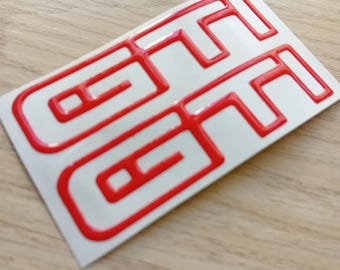 Pair of 3D resin stickers GTI Style2 logo