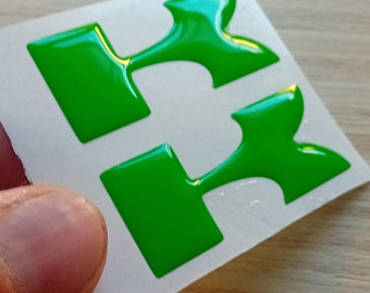Pair of 3D resin stickers Kawasaki logo