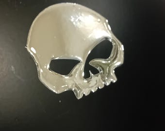 Pair of 3D Harley Davidson skull resin stickers.