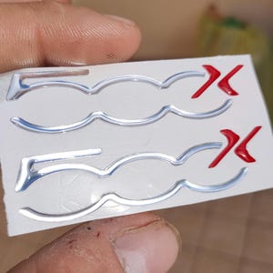 Pair of 3D resin stickers logo fiat 500 X