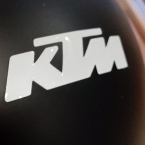 Coppia adesivi resinati 3D scritta KTM... Rifrangenti !