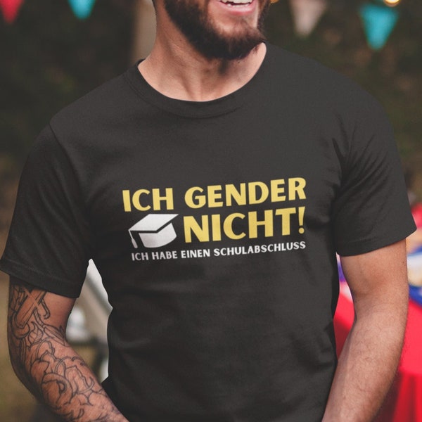 Lustiges Ich Gender nicht Schulabschluss fun Retro Design T-Shirt I Klassisches Herren tshirt