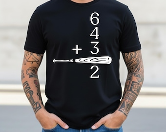 Double Play Baseball Design Grafik-T-Shirt, Baseball-Shirt, lustiges Baseball-T-Shirt, 6432 Baseball-Grafikshirt, Baseball-Liebhabergeschenk, Spieltag-T-Stück