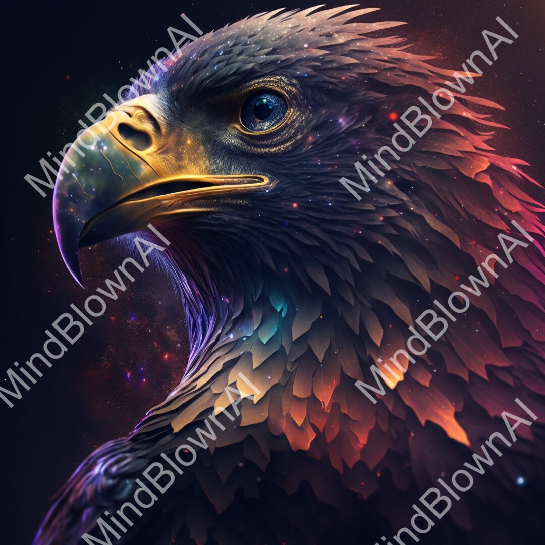 Digital Artwork Cosmic Eagle - Etsy