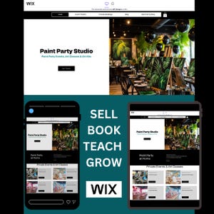 Wix Editor Website Template for Paint Party Business, Art Studio, Art Classes Simple Design for Art Instructor