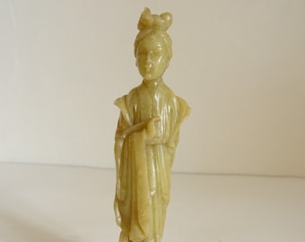 19th Century Guanyin Soapstone Sculpture / China Qing Dynasty / Chinese Soapstone / Free Shipping