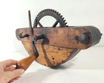 18th Century Wooden and Wrought Iron Twine Rack / France / Free Shipping