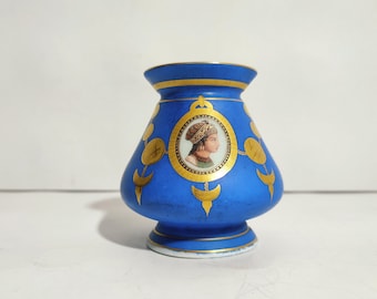 1820-1830 Biscuit Porcelain Vase from Paris / France / Louis XVIII - Charles X Period / Free Shipping