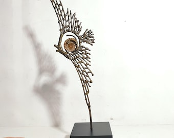 Sculpture Signed Isabelle Faure / 1978-2020 France / Contemporary Art Brass Statue / Free Shipping