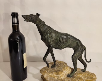 19th Century Bronze Signed Prosper Lecourtier / France / Greyhound Dog Statue / Free Shipping