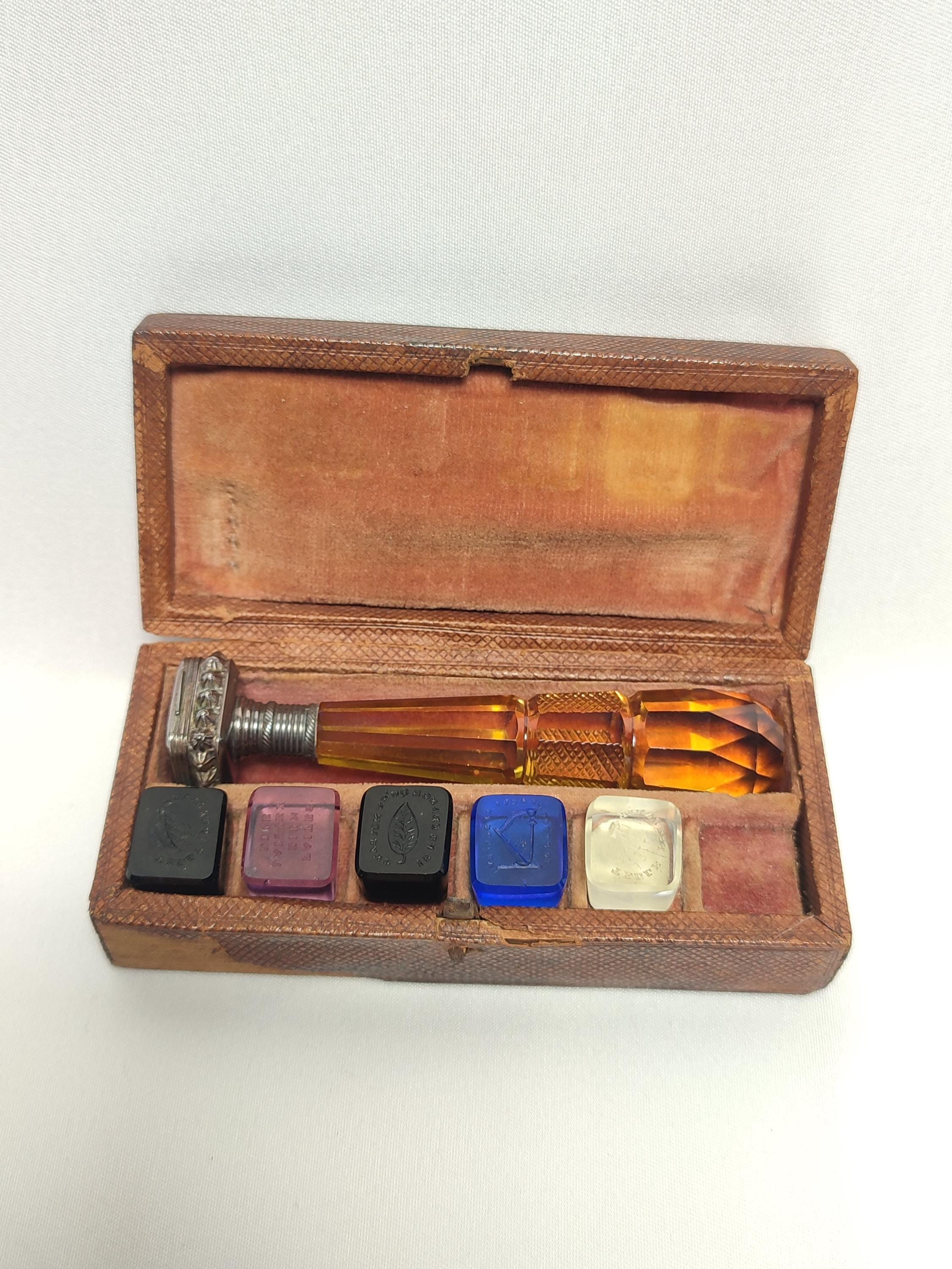 伝国の玉璽　エッチング　foil imperial seal コマンダー Wax Seal Intaglio Stamp Case Set Palais Royal / 1819-1838 France