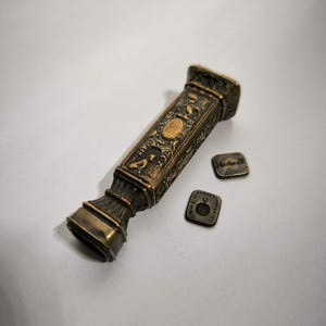 Wax Seal Intaglio Stamp Etui Set du Palais Royal en Bronze et Laiton / 1814-1824 France Louis XVIII / Sceau Cachet Cire