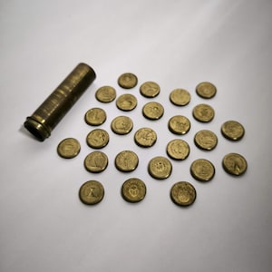 Wax Seal Intaglio Stamp Case Set Brasseux Complete uit het Koninklijk Paleis in messing / 1814-1824 Frankrijk Louis XVIII / Wax Seal Stamp
