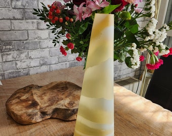 Vase bicolore verre pâte de Verre vintage